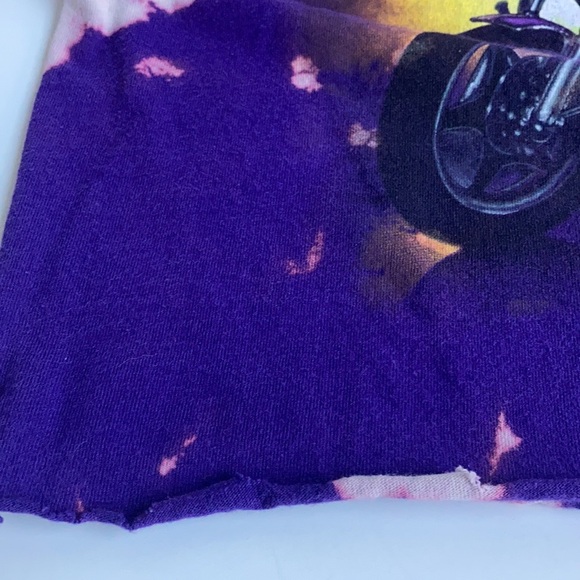 Prince Purple Rain purple cropped bleach graphic T-shirt raw edges short sleeve - Picture 16 of 16